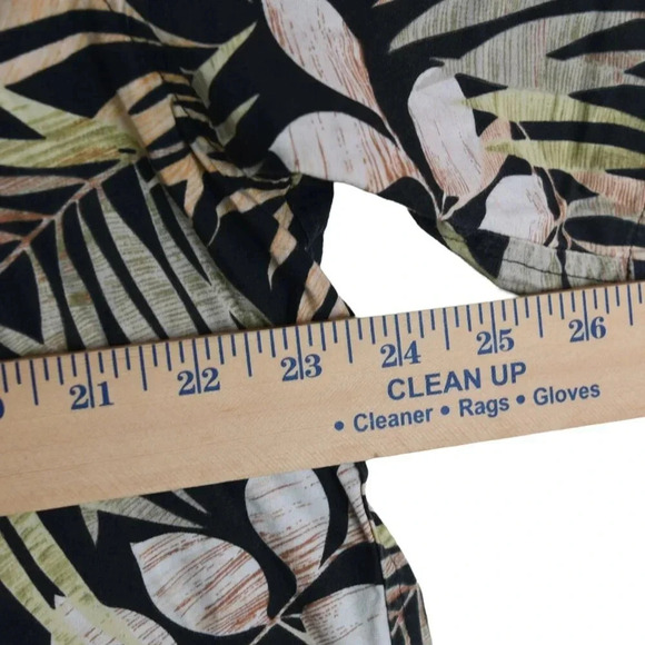 Cooke Street || Men's Button Down Hawaiian Palms Flower Shirt Black Green XL - Picture 4 of 7